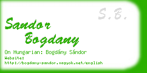 sandor bogdany business card
